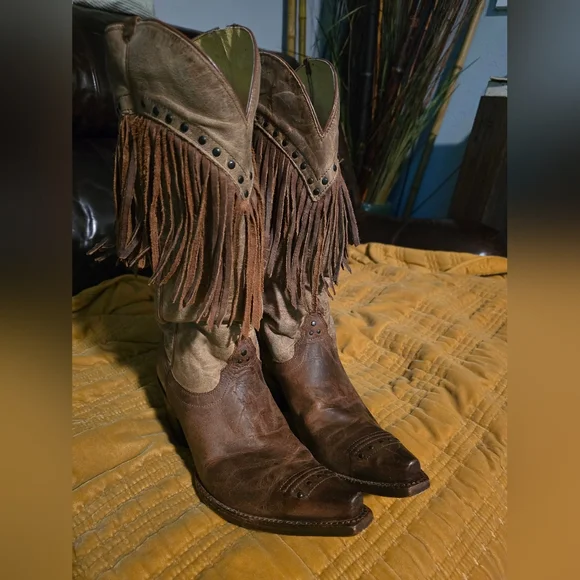 Tony Lama Fringe Cowboy Boots 9.5 - Picture 14 of 16